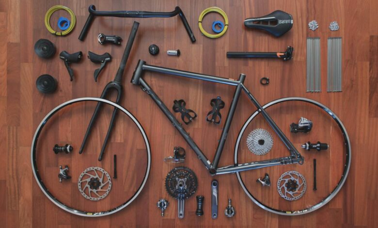 a bicycle with a wooden frame